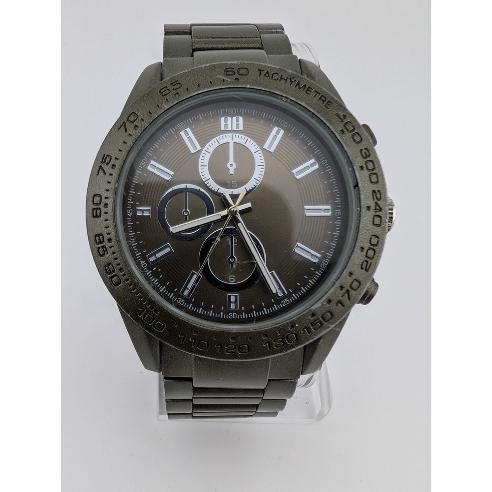 George Watch Men 44mm Case Olive Green Band- New‎ Battery